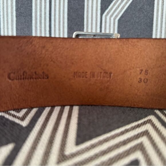 VTG Garfinckel’s Brown Leather Suede Double Flap Belt Size S/M - Picture 9 of 15
